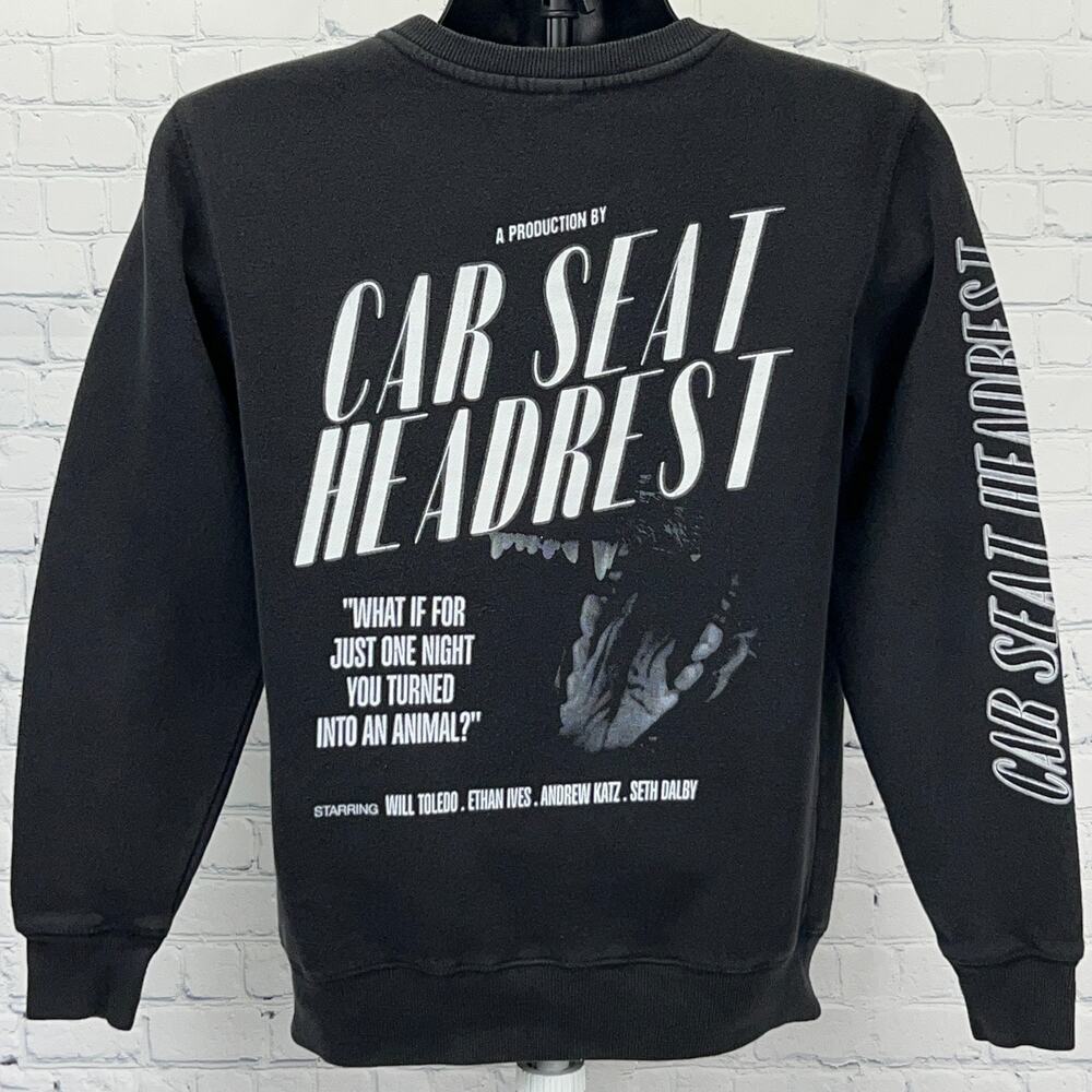 Car Seat Headrest Crows Sweatshirt Black Crewneck S Small Indie Rock Band Merch